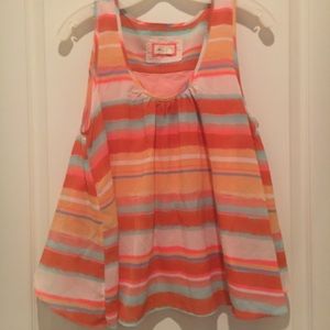 Orange and Blue Striped tank top